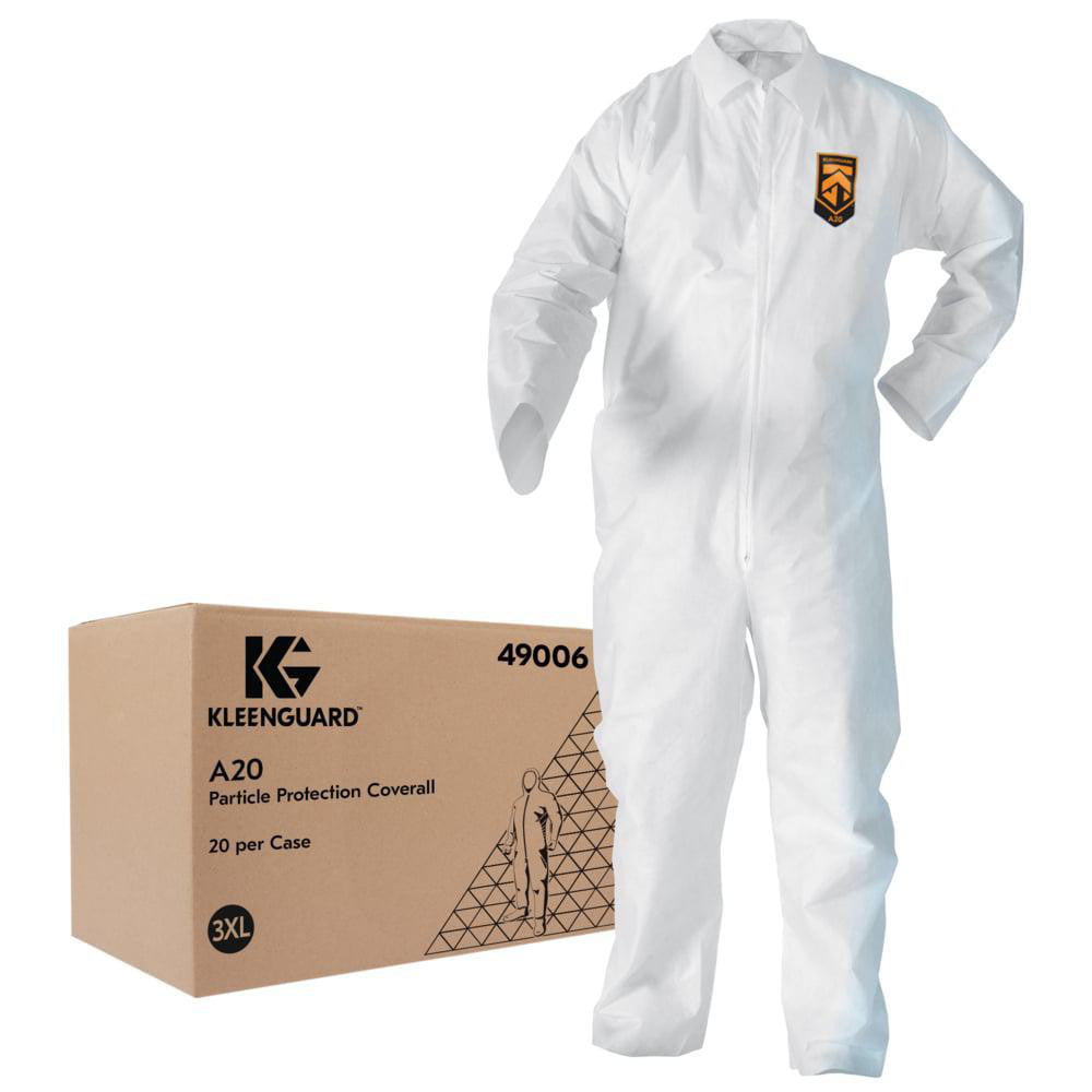 KleenGuard 49006 Disposable Coveralls Size 3X-Large, SMS, Zipper Closure
