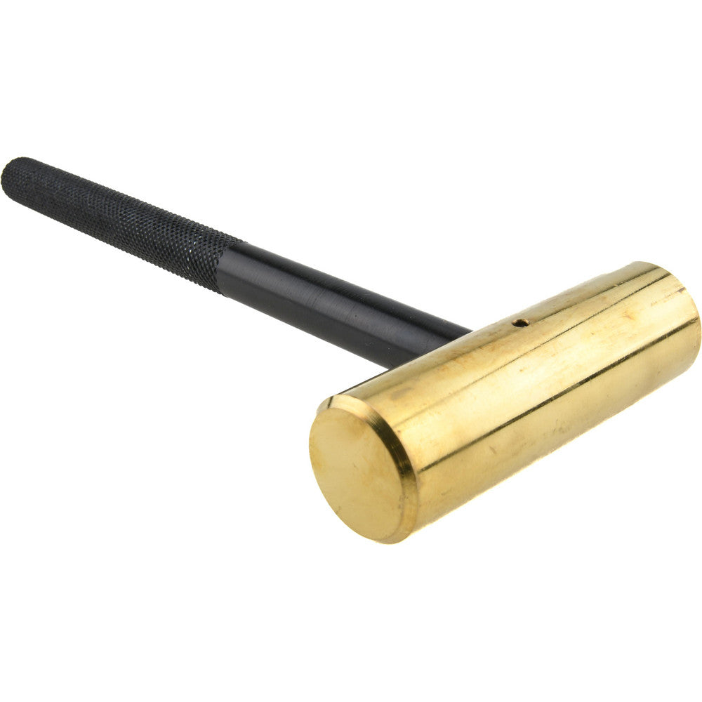 Groz BRH/1 Dead Blow Hammer 1 lb Head, 1-1/8" Face Dia, Brass Head