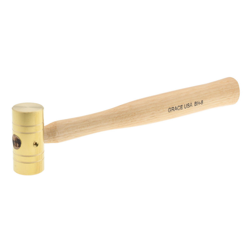 GRACE METAL PRODUCTS INC. BH-8 Non-Marring Hammer 8 oz, 1" Face Dia, Brass Head