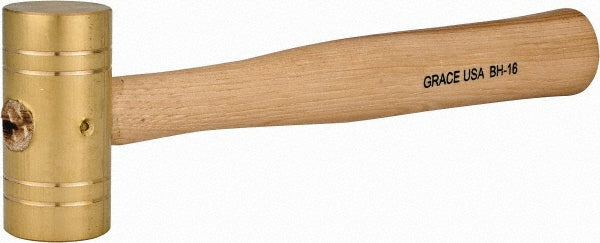 Grace Metal Products Inc. BH-16 Non-Marring Hammer 1 lb, 1-1/4" Face Dia, Brass Head