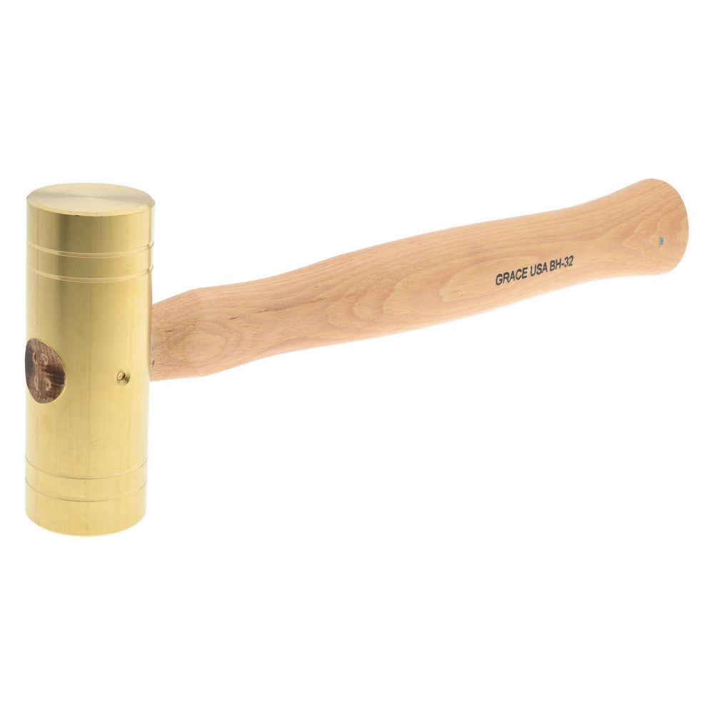 GRACE METAL PRODUCTS INC. BH-32 Non-Marring Hammer 2 lb, 1-1/2" Face Dia, Brass Head
