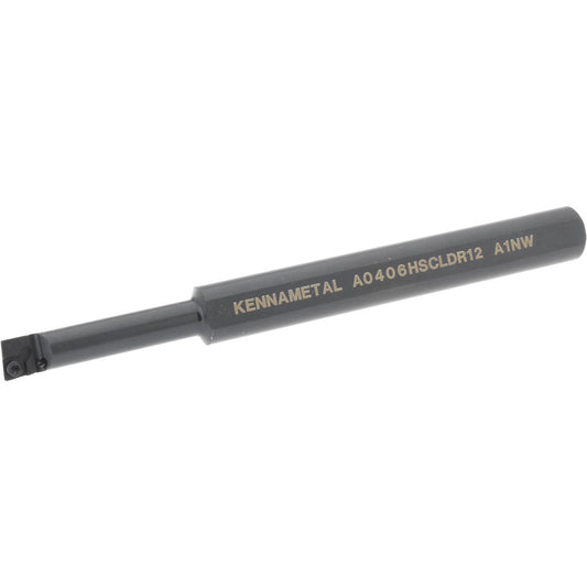 Kennametal 1094665 Indexable Boring Bar A0406SCLDR12, 7.62 mm Min Bore Dia, Right Hand Cut, 3/8" Shank Dia, -5 &deg Lead Angle, Steel