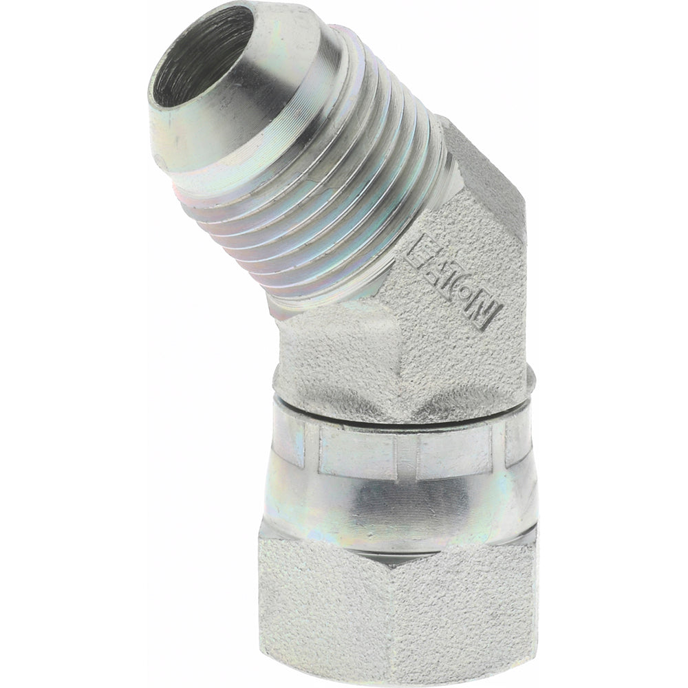 Eaton 2070-8-8S Steel Flared Tube 45 Deg Swivel Nut Elbow 1/2" OD, 3/4-16 Thread, 37 deg Flared Angle