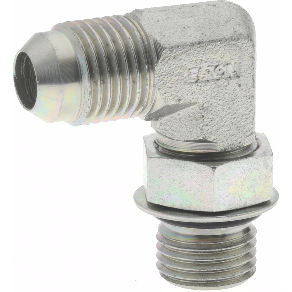 Eaton 2062-6-6S Steel Flared Tube 90 Deg Straight Thread Elbow 3/8" OD, 37 deg Flared Angle