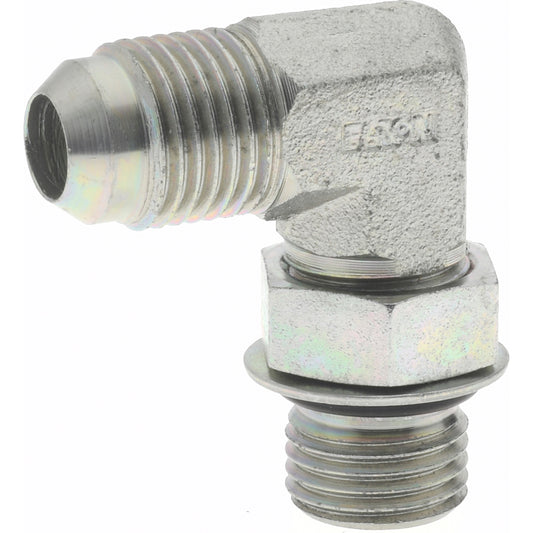 Eaton 2062-6-6S Steel Flared Tube 90 Deg Straight Thread Elbow 3/8" OD, 37 deg Flared Angle
