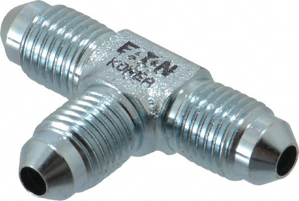 Eaton 2033-4-4S Steel Flared Tube Union Tee 1/4" OD, 7/16-20 Thread, 37 deg Flared Angle