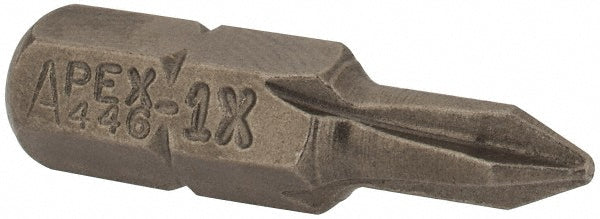 Apex 446-1X Phillips Screwdriver Insert Bit #1 Point, 1/4" Drive, 1" OAL