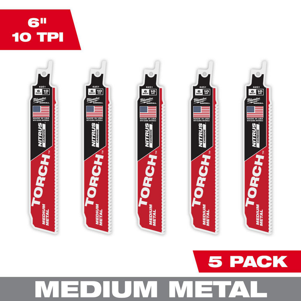Milwaukee Tool 48-00-6551 Reciprocating Saw Blades Blade Material Carbide  Blade Length (Inch) 6  Blade Width (Inch) 1  Teeth Per Inch 10  Blade Thickness (Decimal Inch) 0.0500  Profile Shape Straight