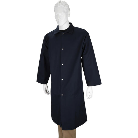PRO-SAFE PS-553030500048 Smocks & Lab Coats Garment Style Lab Coat Smock  Material Polyester Cotton  Size 2X-Large  Color Navy Blue  Sleeve Length 25  Closure Type Snaps
