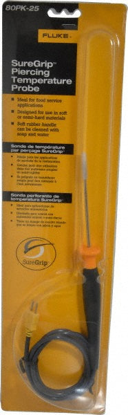 Fluke 80PK-25 Thermocouple Probe Type K, Piercing Probe, Grounded, Type K Mini