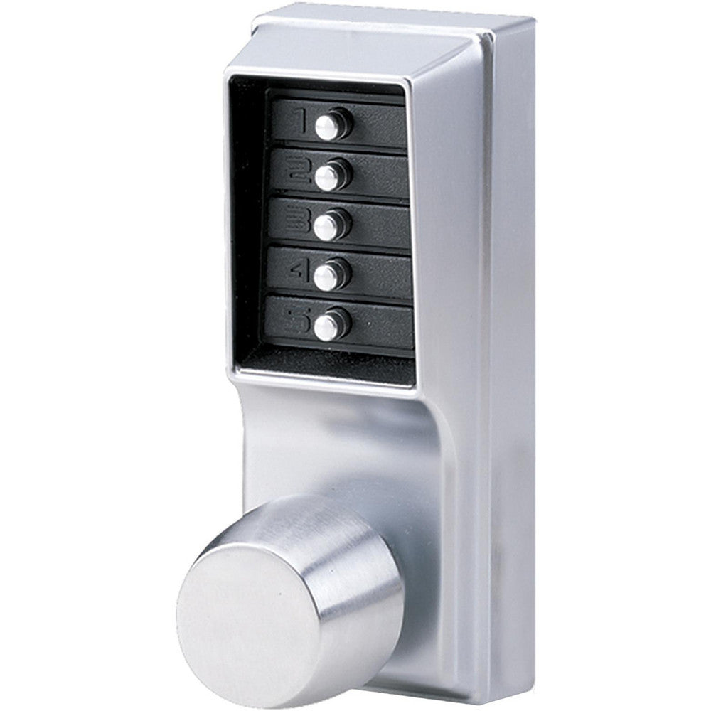 Kaba Access 1011-26D-41 1-3/8 to 2-1/4" Door Thickness, Satin Chrome Pushbutton Knob Lockset