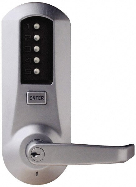Kaba Access 5021XSWL-26D-41 Push-Button Lock with Key-in Lever Cylinder Lever Lockset for 1-3/8 to 2-1/4" Thick Doors