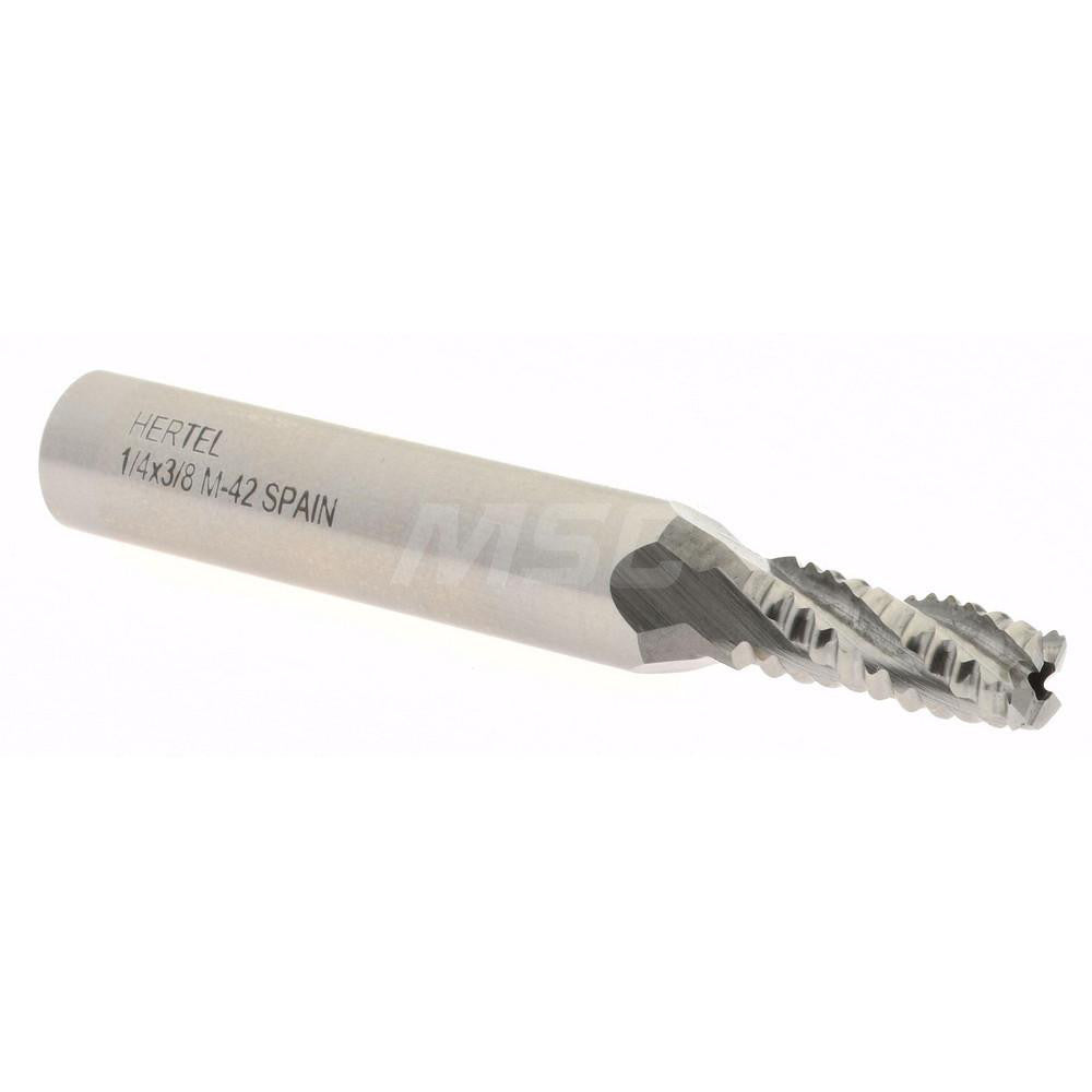 Hertel 06821649 Roughing End Mill 1/4" Dia, 4 Flute, Single End, Cobalt