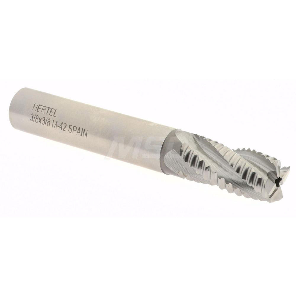 Hertel 06821664 Roughing End Mill 3/8" Dia, 4 Flute, Single End, Cobalt