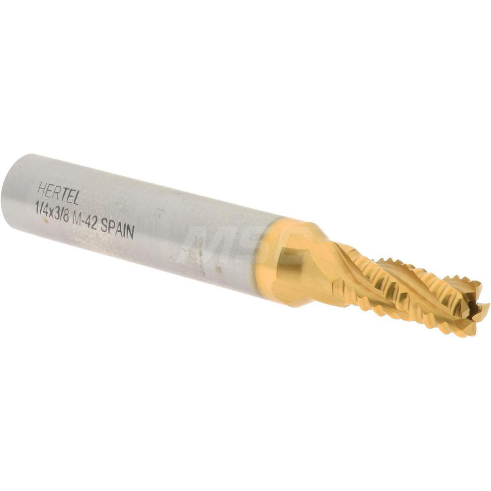 Hertel 06821979 Roughing End Mill 1/4" Dia, 4 Flute, Single End, Cobalt