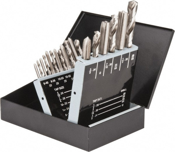 Value Collection 314-9582 Tap & Drill Set #6-40 to 1/2-20 Taps, 25/64 to 29/64" Drills
