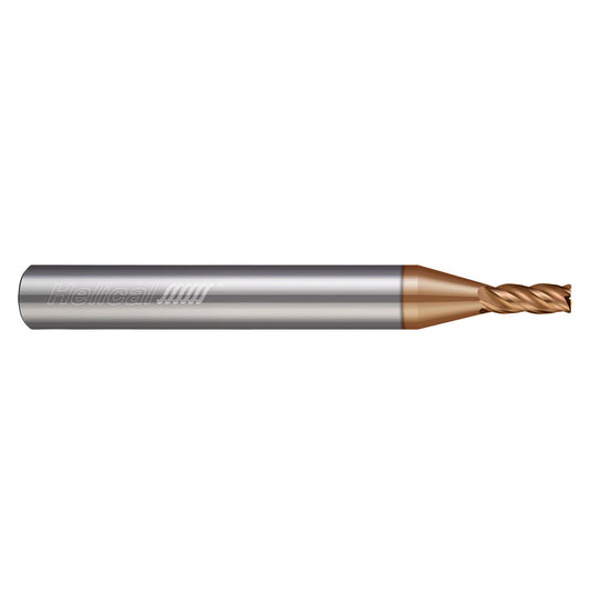 Helical Solutions 88215 Corner Radius End Mill 7/32" Dia, 7/16" LOC, 0.0100" Radius, 4 Flute, Solid Carbide