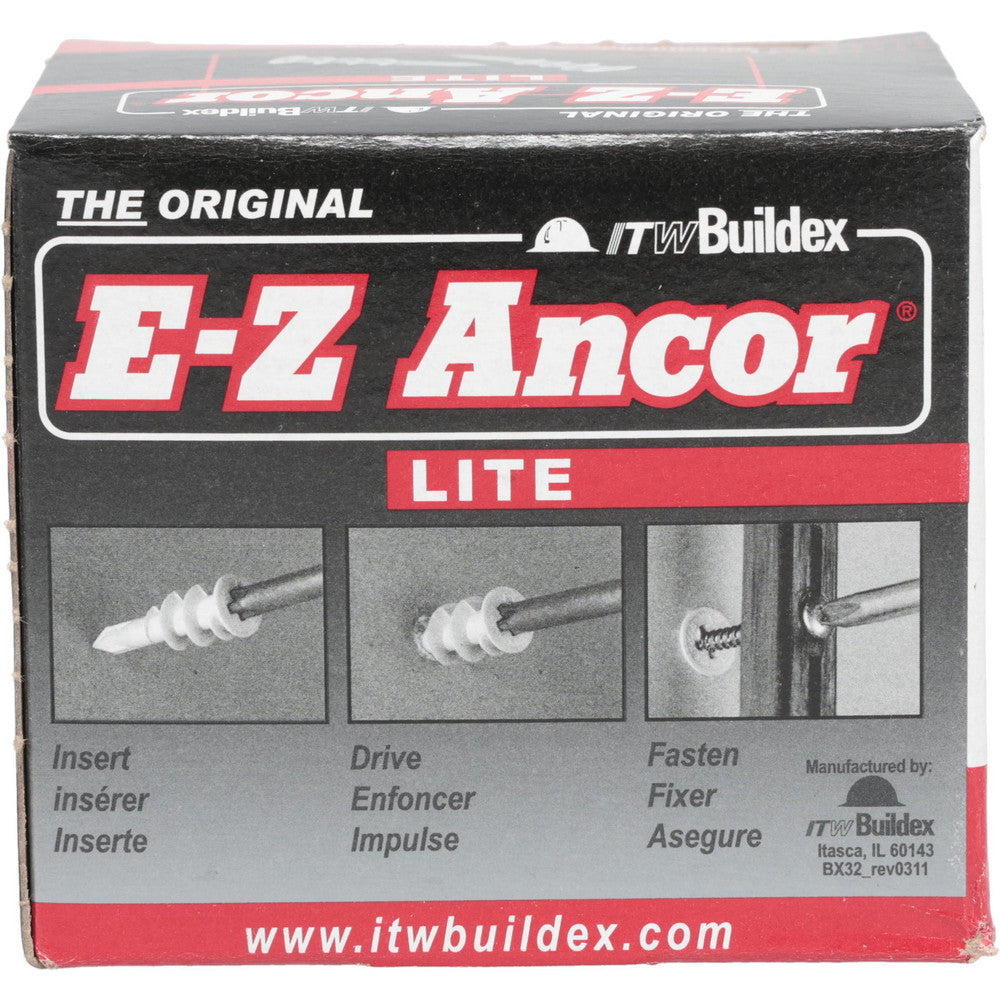 ITW Buildex 560147 3/8" Diam x 1-5/16" OAL, #6 Screw, Nylon Self Drilling Drywall & Hollow Wall Anchor
