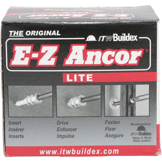 ITW Buildex 560147 3/8" Diam x 1-5/16" OAL, #6 Screw, Nylon Self Drilling Drywall & Hollow Wall Anchor
