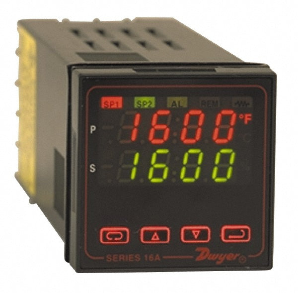 Dwyer 16A2133 Digital 1/16" DIN Temperature & Process Control 4,208 &deg F, Universal Sensor