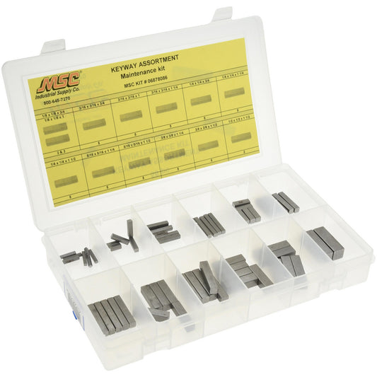 Value Collection NFC-KIT233 Key & Keyway Assortments Assortment Type Keyway Maintenance Kit  Includes Assorted Keyways, Compartmented Storage Case  Number Of Pieces 58  Maximum Size 1/2 x 1/2  