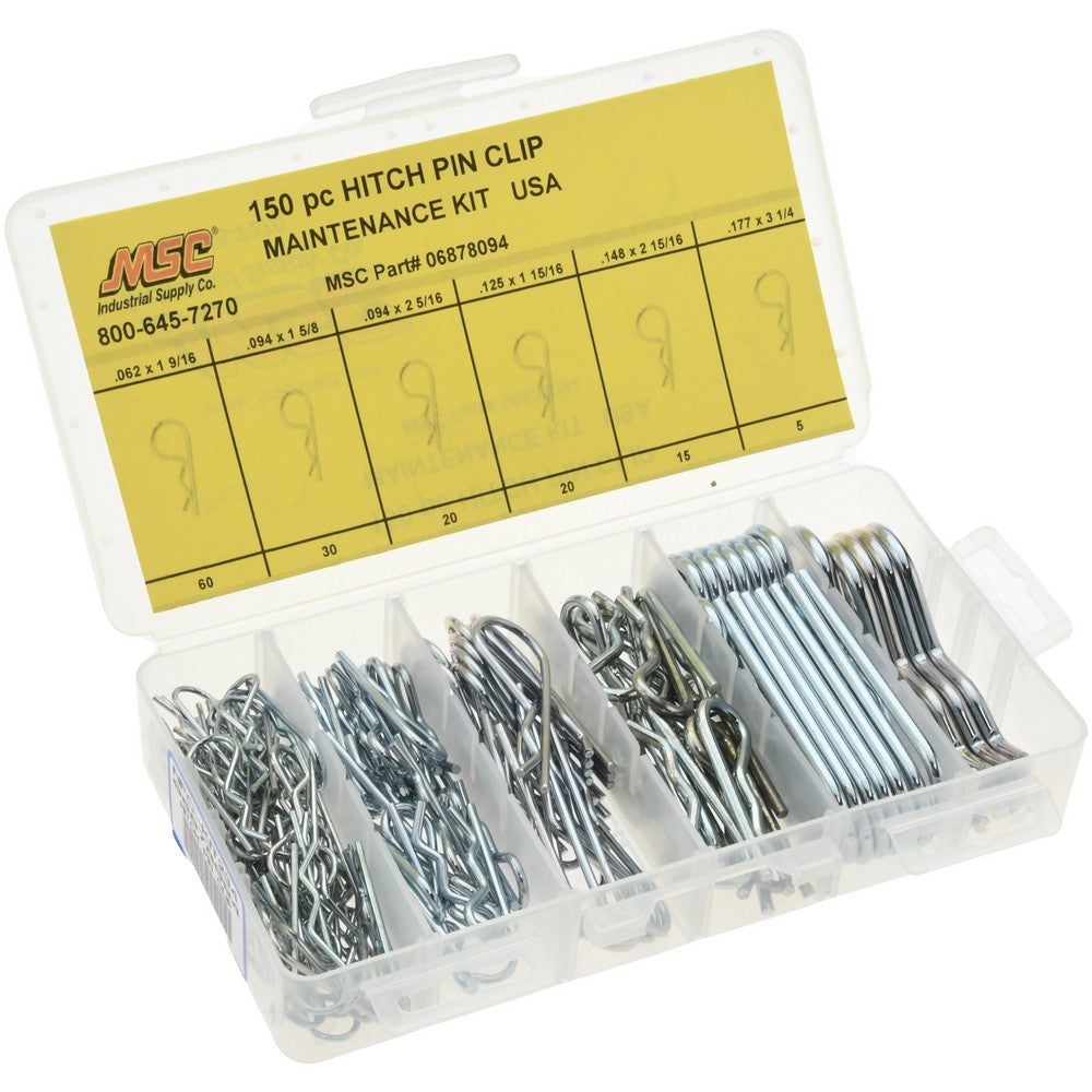 Value Collection NFC-KIT234 150 Piece, 1/16 to 3/16" Pin Diam, Hitch Pin Assortment