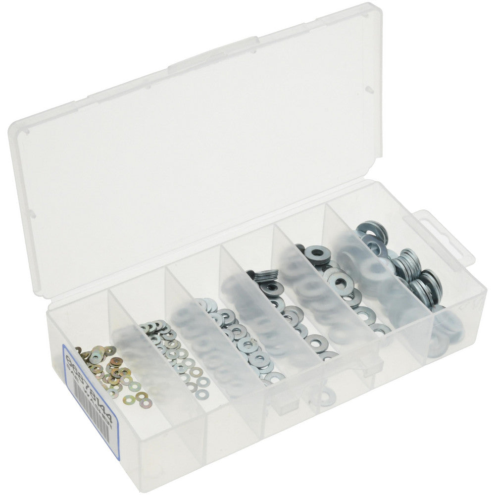 Value Collection 06878144 400 Piece, No. 2, 1/4" Screw, Steel SAE Flat Washer Assortment