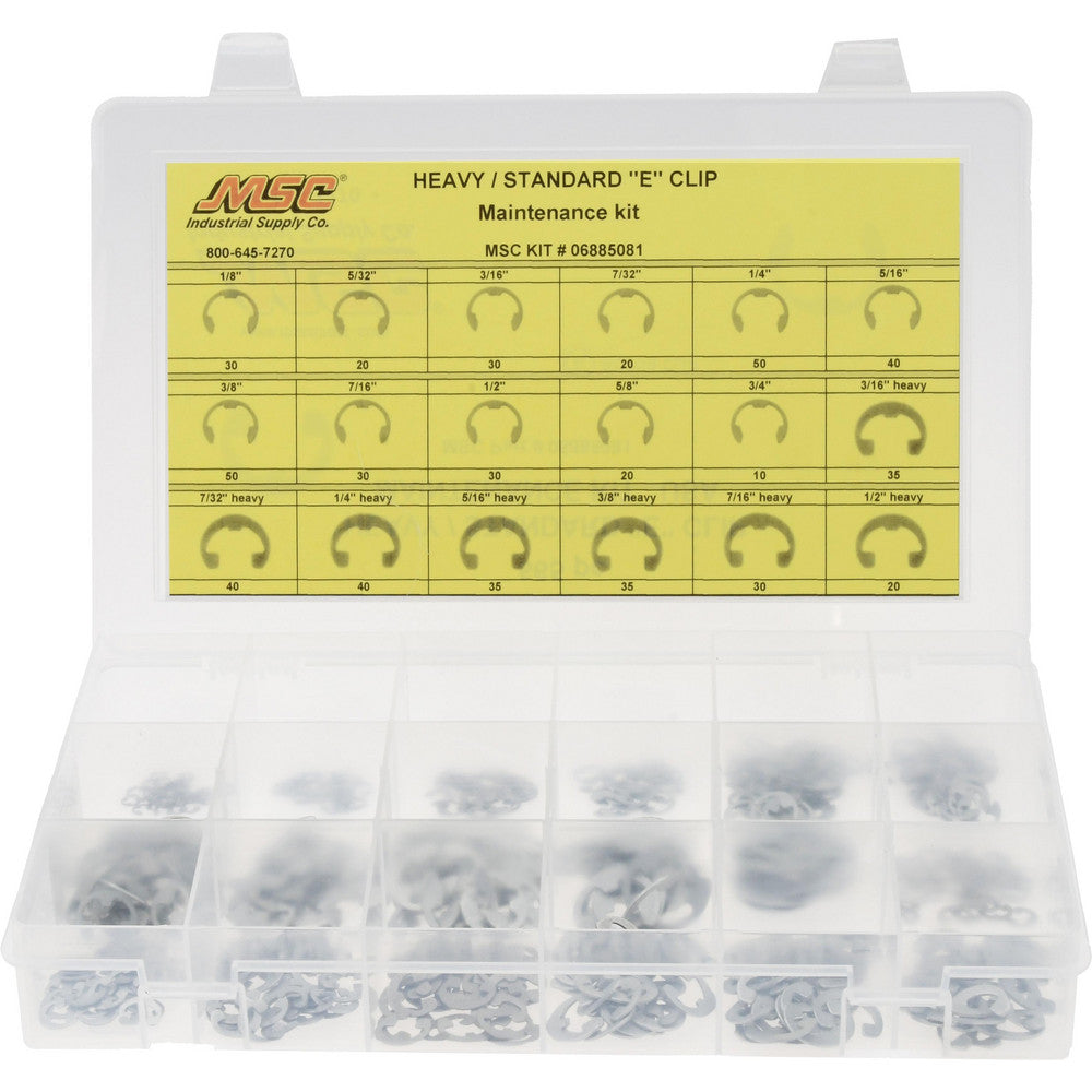 NOVA FASTENERS CO.INC. NFC-KIT252 565 Piece, 1/8 to 3/4", Steel, E Style External Retaining Ring Assortment