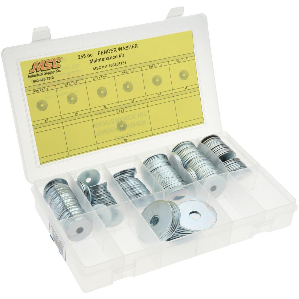 Value Collection NFC-KIT236 255 Piece, 5/16 to 1/2" Screw, Steel Fender Washer Assortment