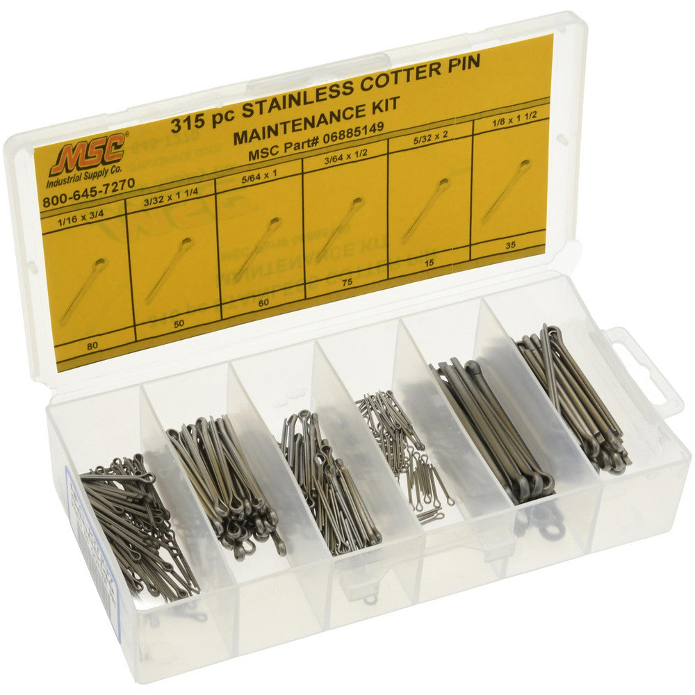 Value Collection NFC-KIT237 315 Piece, 1/16 to 1/8" Pin Diam, Cotter Pin Assortment