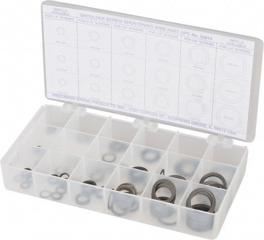 Precision Brand Products 26010 270 Piece, 1/4 to 3/4" Screw, Grade 1075 Spring Steel Flat Washer Assortment