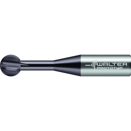 Walter-Prototyp 8418028 Ball End Mill 1/2" Dia, 1/4" LOC, 4 Flute, Solid Carbide