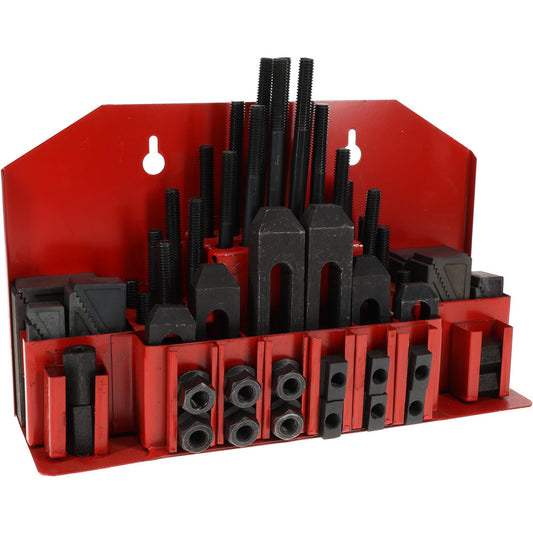 Value Collection 400-3437 Fixture Clamp Step Block & Clamp Set 52 Pc, 3/8-16 Stud Thread, 7/16" T-Slot, 1" Step Block Width