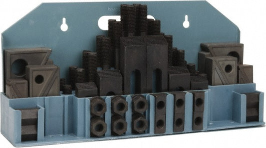 Value Collection 400-3740 Fixture Clamp Step Block & Clamp Set 52 Pc, 5/8-11 Stud Thread, 11/16" T-Slot, 1" Step Block Width