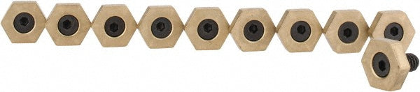 Mitee-Bite 10204 5/8" Brass Hex, 1/4-20 Stud Thread, Symmetrical Hex Clamp
