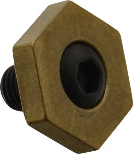 Mitee-Bite 10205 13/16" Brass Hex, 5/16-24 Stud Thread, Symmetrical Hex Clamp