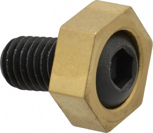 Mitee-Bite 10208 1" Brass Hex, 1/2-13 Stud Thread, Symmetrical Hex Clamp
