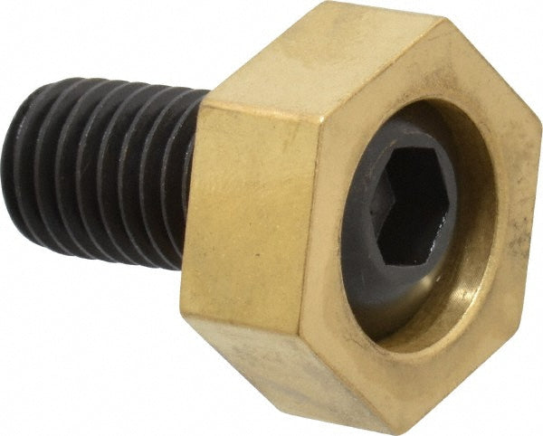 Mitee-Bite 10210 1-3/16" Brass Hex, 5/8-11 Stud Thread, Symmetrical Hex Clamp