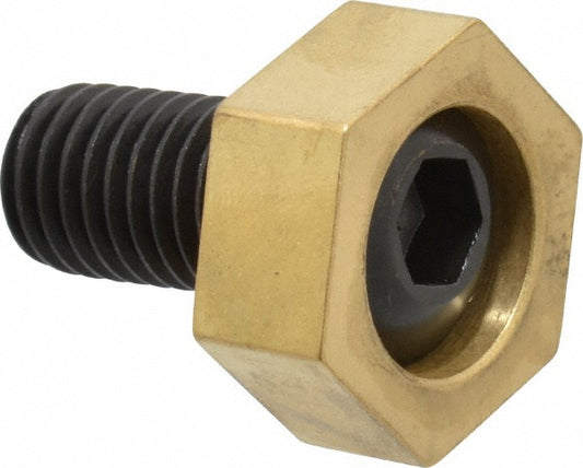 Mitee-Bite 10210 1-3/16" Brass Hex, 5/8-11 Stud Thread, Symmetrical Hex Clamp