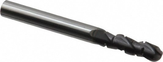 ProMax 122-01614 Roughing & Finishing End Mill 1/4" Dia, 3 Flutes, Ball End, Solid Carbide