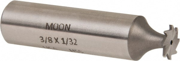 MOON CUTTERS CO. NWKY37-132 Woodruff Keyseat Cutter 0.375" Cut Dia, 0.0313" Cut Width, 1/2" Shank Dia, Straight Tooth