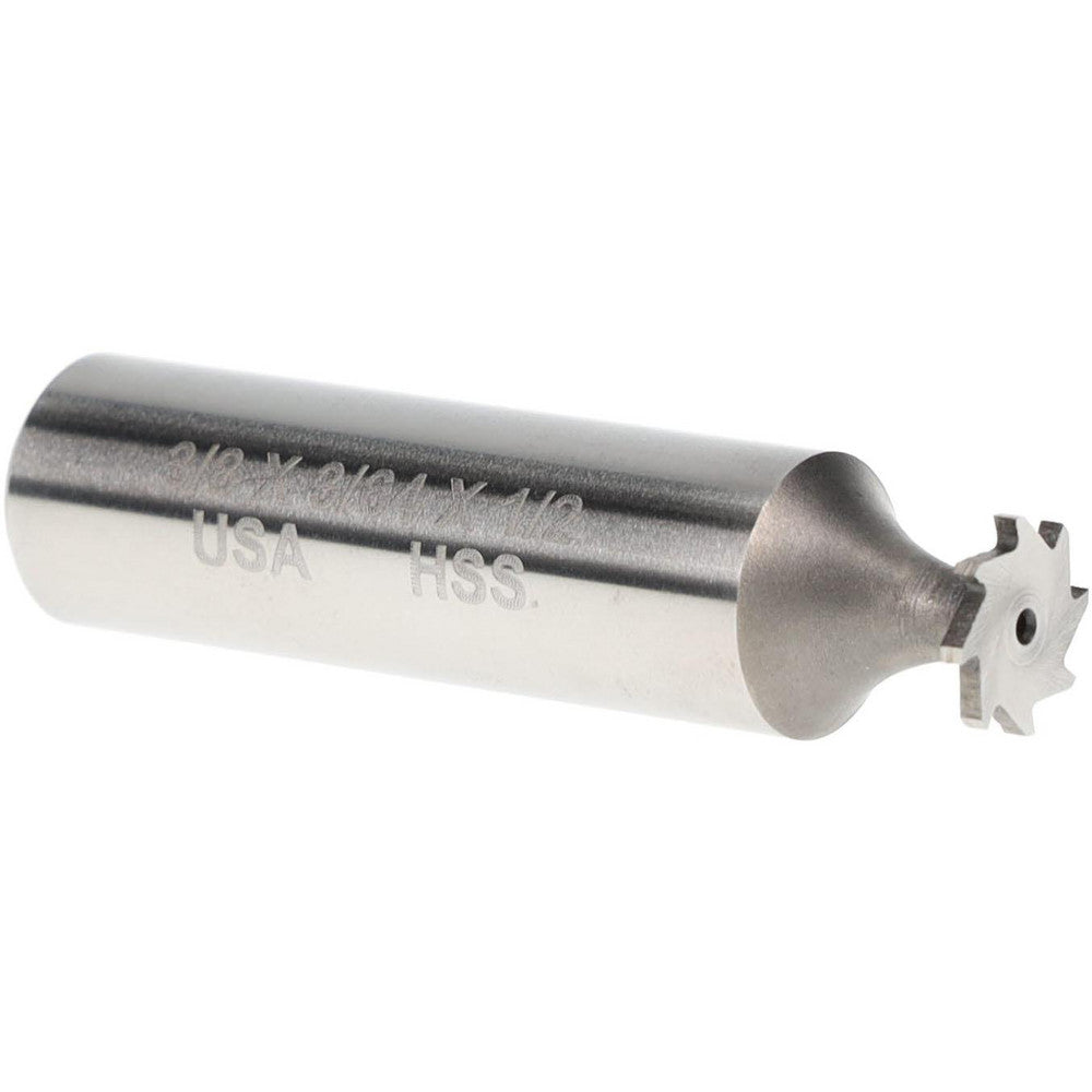 MOON CUTTERS CO. NWKY37-364 Woodruff Keyseat Cutter 0.375" Cut Dia, 0.0469" Cut Width, 1/2" Shank Dia, Straight Tooth
