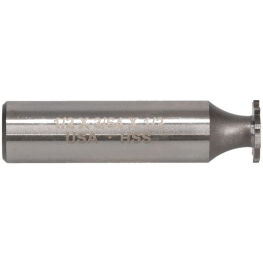 MOON CUTTERS CO. NWKY50-364 Woodruff Keyseat Cutter 1/2" Cut Dia, 3/64" Cut Width, 1/2" Shank Dia, Straight Tooth
