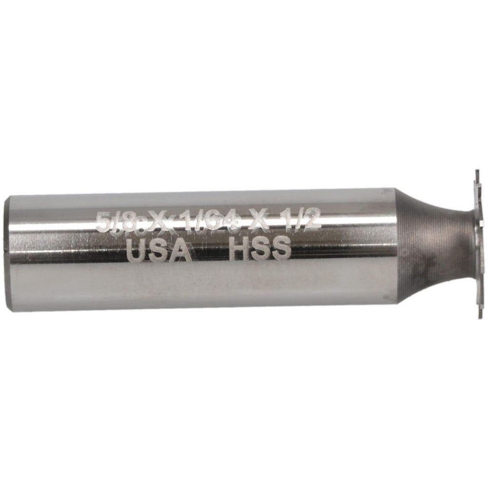 MOON CUTTERS CO. NWKY62-164 Woodruff Keyseat Cutter 5/8" Cut Dia, 1/64" Cut Width, 1/2" Shank Dia, Straight Tooth