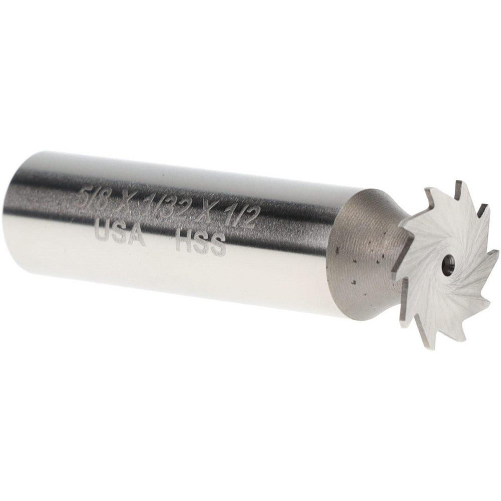 MOON CUTTERS CO. NWKY62-132 Woodruff Keyseat Cutter 0.625" Cut Dia, 0.0313" Cut Width, 1/2" Shank Dia, Straight Tooth