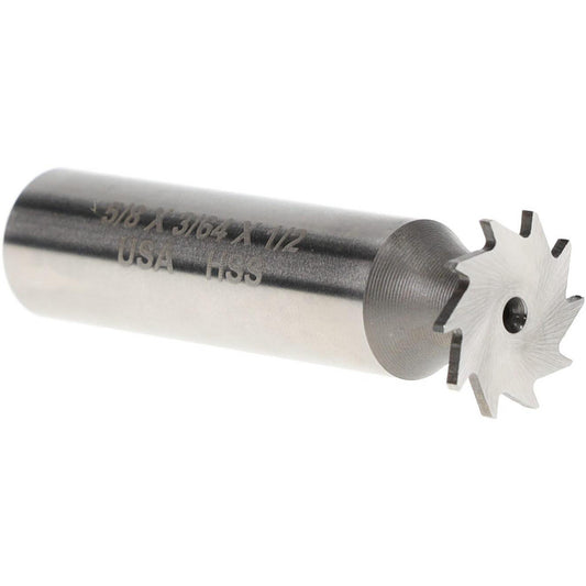 MOON CUTTERS CO. NWKY62-364 Woodruff Keyseat Cutter 0.625" Cut Dia, 0.0469" Cut Width, 1/2" Shank Dia, Straight Tooth