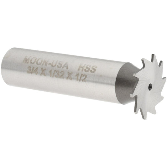 Moon Cutters Co. NWKY75-132 Woodruff Keyseat Cutter 0.75" Cut Dia, 0.0313" Cut Width, 1/2" Shank Dia, Straight Tooth