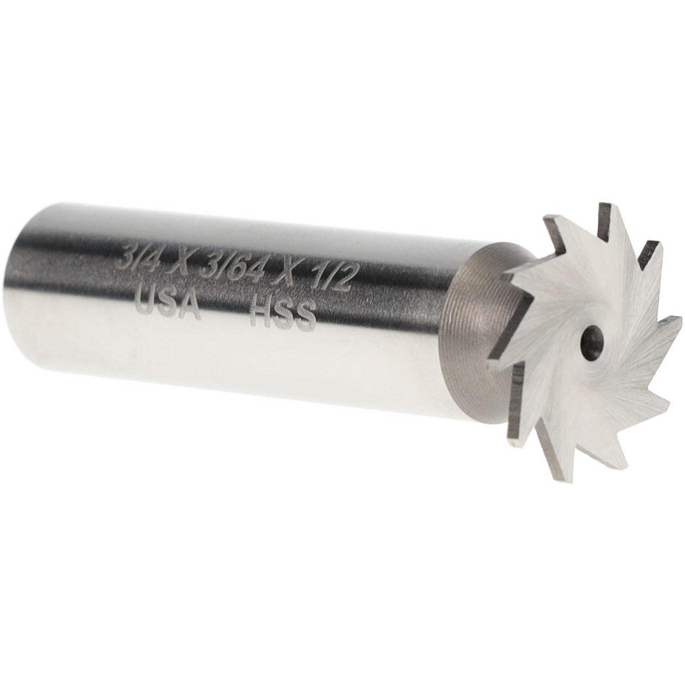 MOON CUTTERS CO. NWKY75-364 Woodruff Keyseat Cutter 0.75" Cut Dia, 0.0469" Cut Width, 1/2" Shank Dia, Straight Tooth