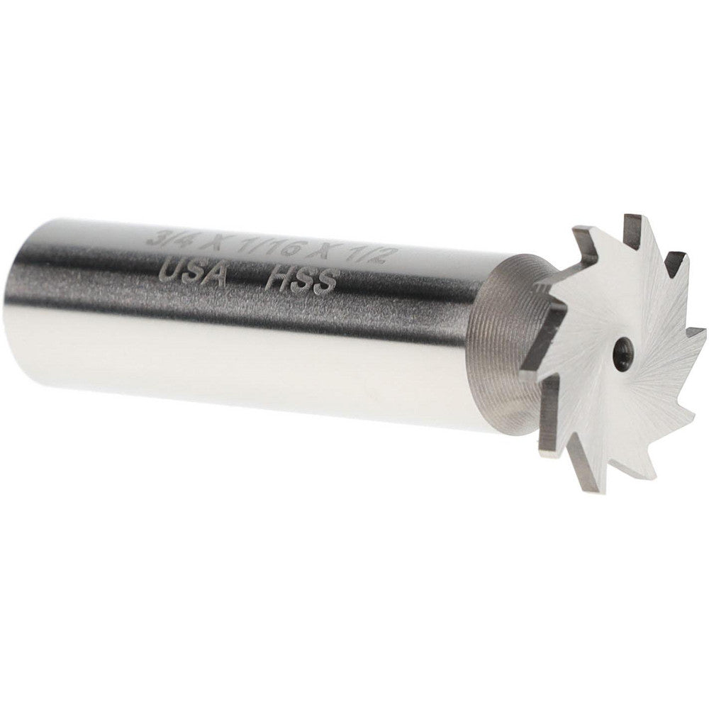MOON CUTTERS CO. NWKY75-116 Woodruff Keyseat Cutter 0.75" Cut Dia, 0.0625" Cut Width, 1/2" Shank Dia, Straight Tooth
