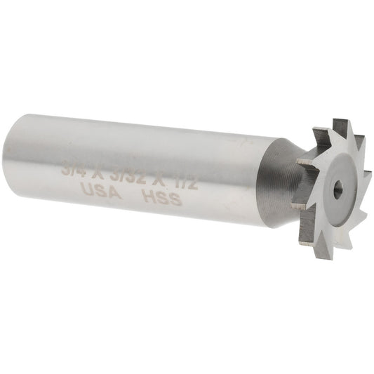 Moon Cutters Co. NWKY75-332 Woodruff Keyseat Cutter 0.75" Cut Dia, 0.0938" Cut Width, 1/2" Shank Dia, Straight Tooth